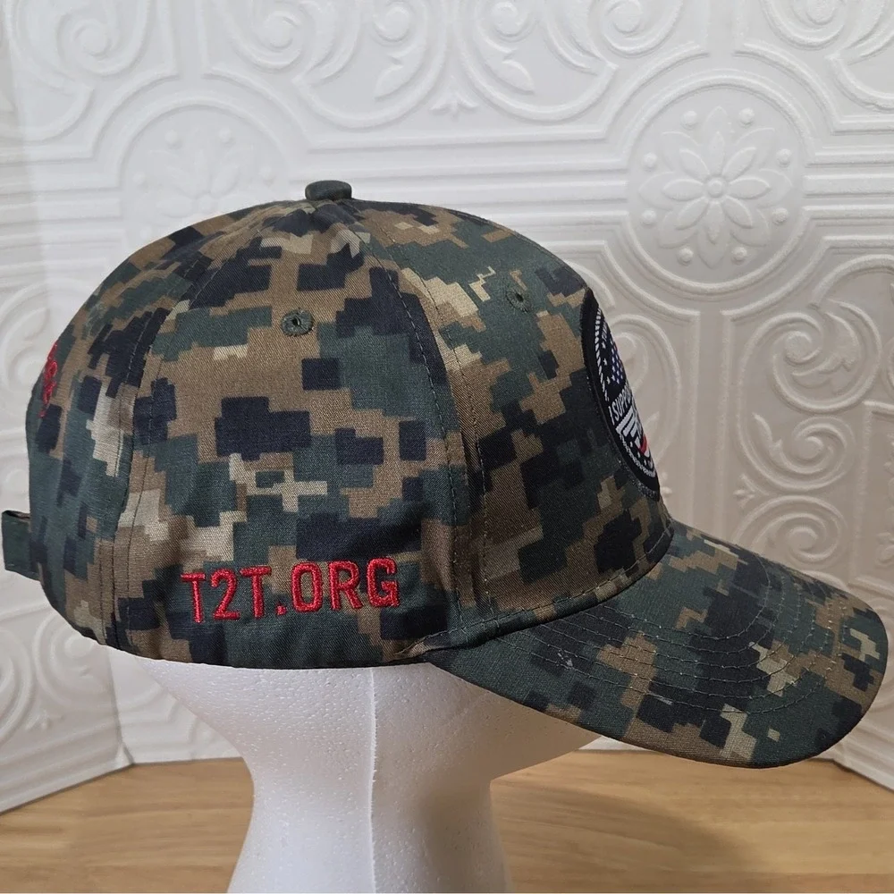T2T.org Digital Camo Adjustable Cap I Support America's Heroes